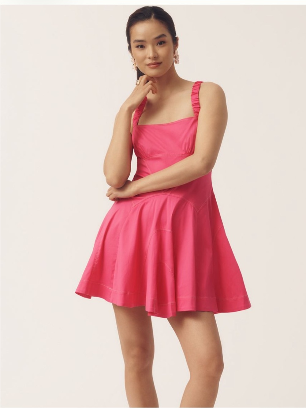 ANWT Anthropologie Plunge Drop-Waist A-Line Mini Dress Size XL